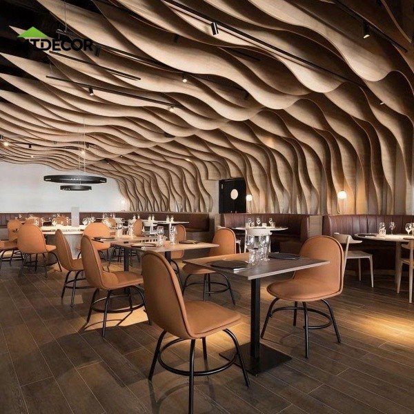 Modern Carved Wood Wall Panel With 3D Wave Effect best